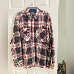 Men's Plaid Shirt - Red, Green, White